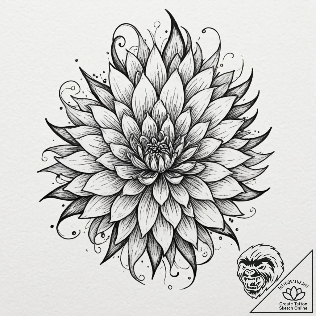 13 (number), concept art for tattoo, watercol... - tattoo sketch (№1751643885_0, 04.07.2025 15:44) — tattoovalue.net
