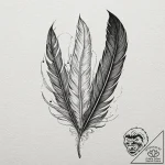 Feather, ink illustration for tattoo, moderat… – tattoo sketch (№1751643971_0, 04.07.2025 15:46) — tattoovalue.net