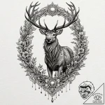 A peryton (winged stag), ink illustration for… – tattoo sketch (№1751644059_0, 04.07.2025 15:47) — tattoovalue.net
