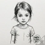 Child’s portrait, tattoo drawing outline, no… – tattoo sketch (№1751644576_0, 04.07.2025 15:56) — tattoovalue.net