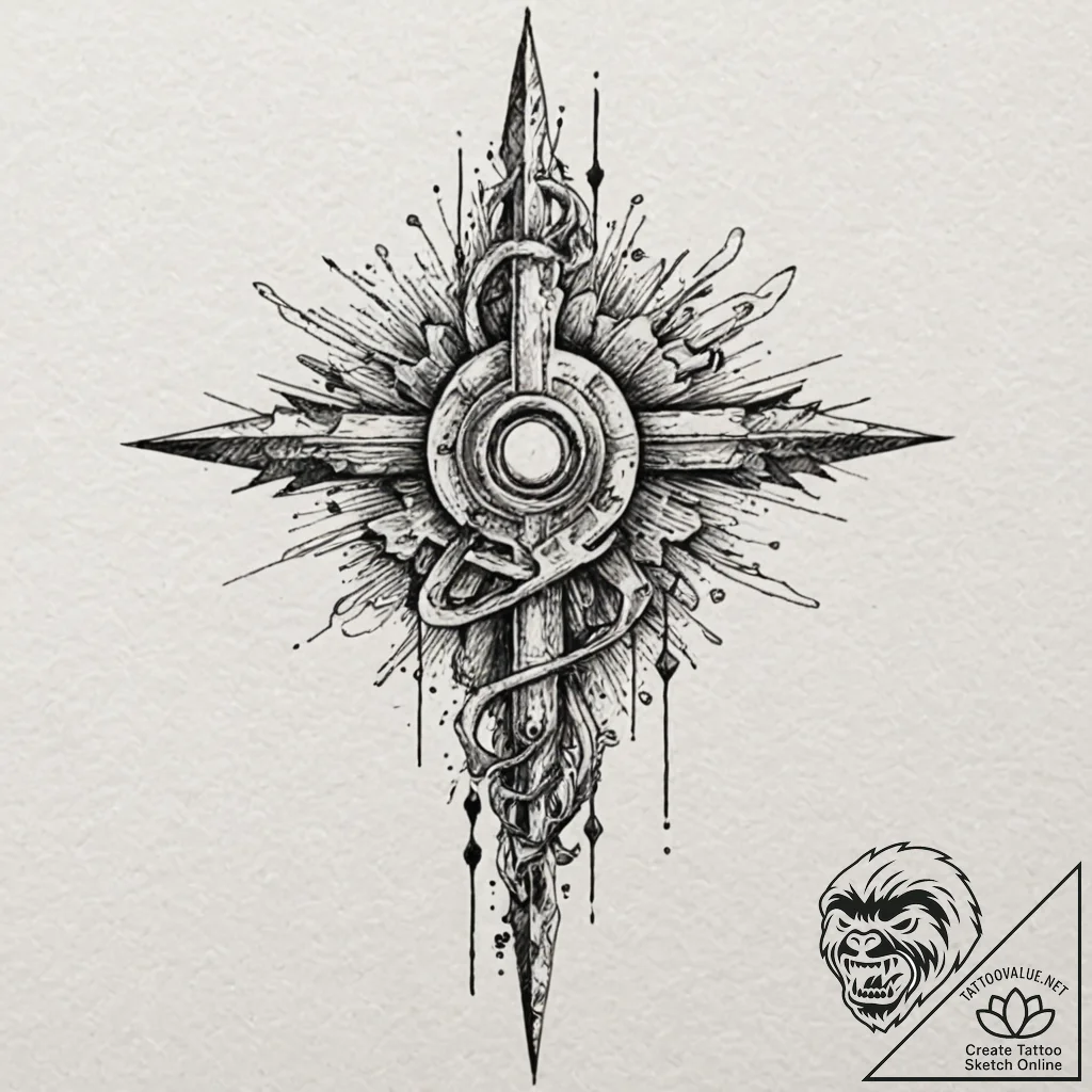 Pop culture & historical, tattoo drawing outl... - tattoo sketch (№1751645754_0, 04.07.2025 16:15) — tattoovalue.net