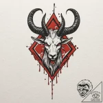 Baphomet symbol, artistic tattoo sketch, subt… – tattoo sketch (№1751645832_0, 04.07.2025 16:17) — tattoovalue.net