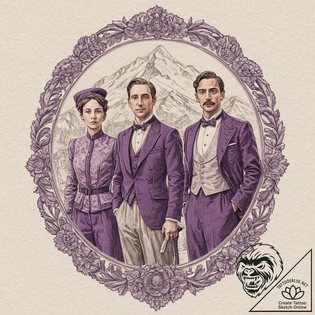A neo-traditional portrait of the main charac... - tattoo sketch (№1751645910_0, 04.07.2025 16:18) — tattoovalue.net