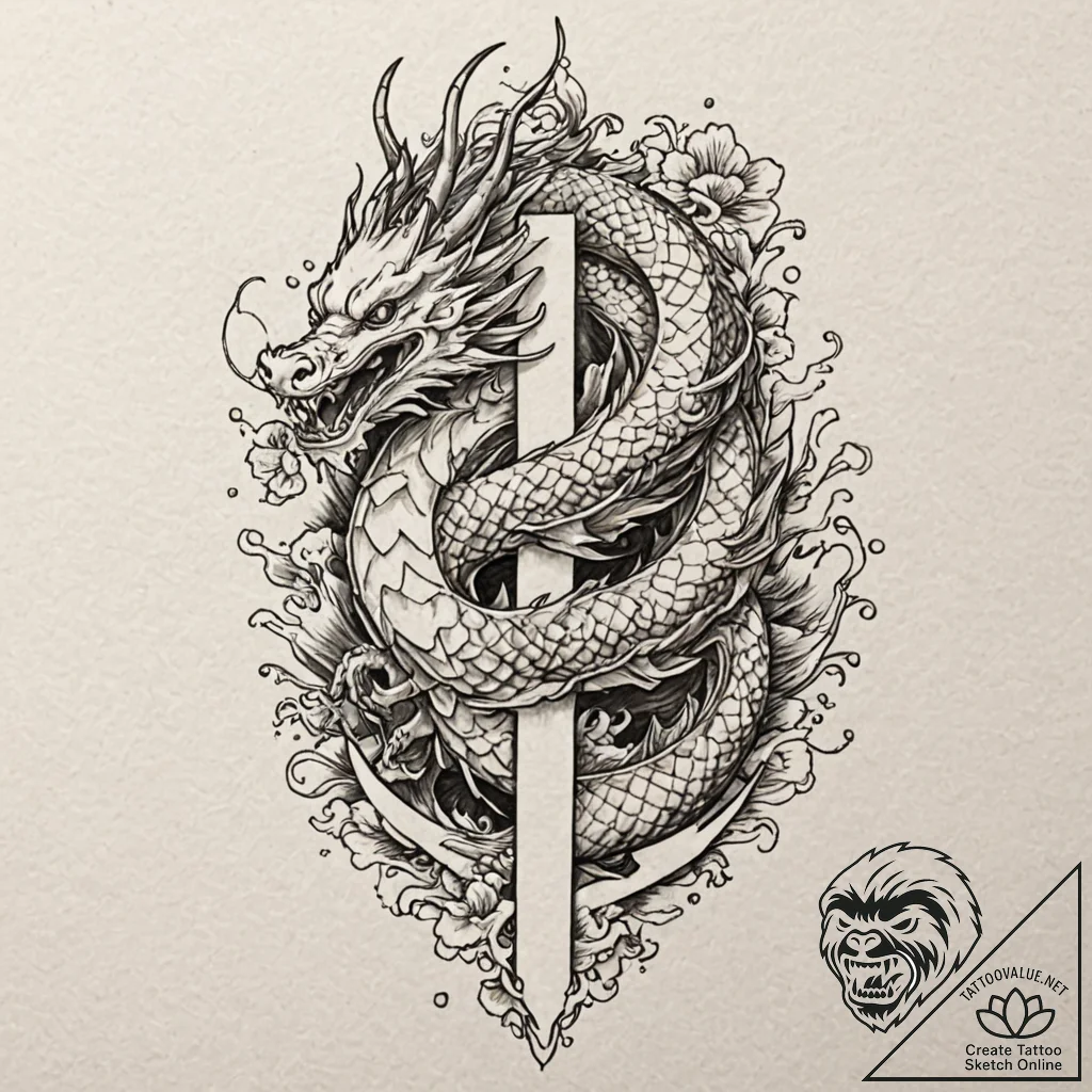 The leviathan cross, concept art for tattoo,... - tattoo sketch (№1751645989_0, 04.07.2025 16:19) — tattoovalue.net