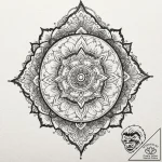 35. a dotwork mandala incorporating the imper… – tattoo sketch (№1751646328_0, 04.07.2025 16:25) — tattoovalue.net