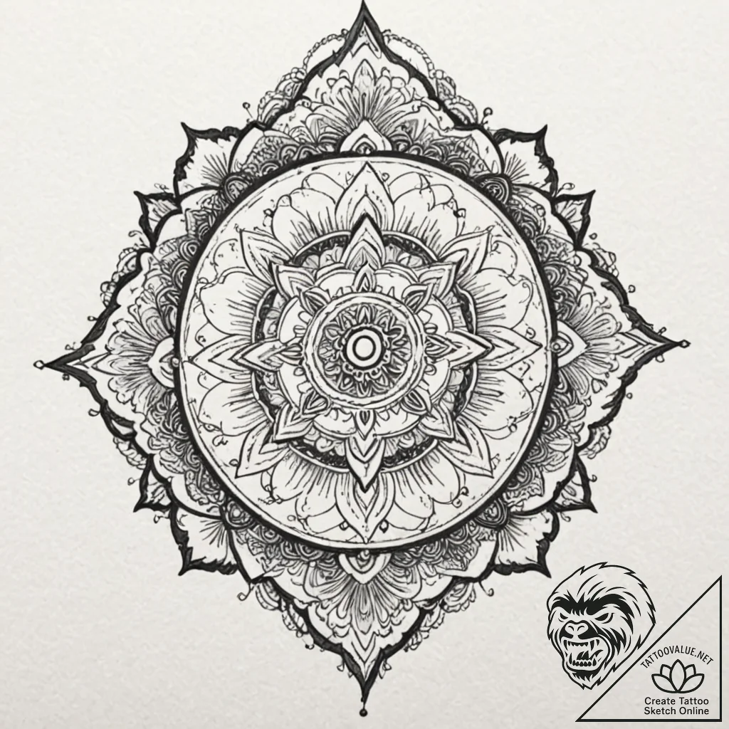 35. a dotwork mandala incorporating the imper... - tattoo sketch (№1751646328_0, 04.07.2025 16:25) — tattoovalue.net