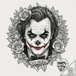A sketch of the joker from the dark knight, h… – tattoo sketch (№1751646671_0, 04.07.2025 16:31) — tattoovalue.net