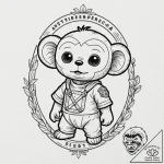 Cheburashka, tattoo drawing outline, stylized… – tattoo sketch (№1751646930_0, 04.07.2025 16:35) — tattoovalue.net
