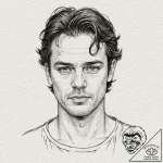 A graphic novel portrait of the main characte… – tattoo sketch (№1751647188_0, 04.07.2025 16:39) — tattoovalue.net