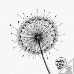 Dandelion seeds blowing in the wind (is there… – tattoo sketch (№1751647271_0, 04.07.2025 16:41) — tattoovalue.net