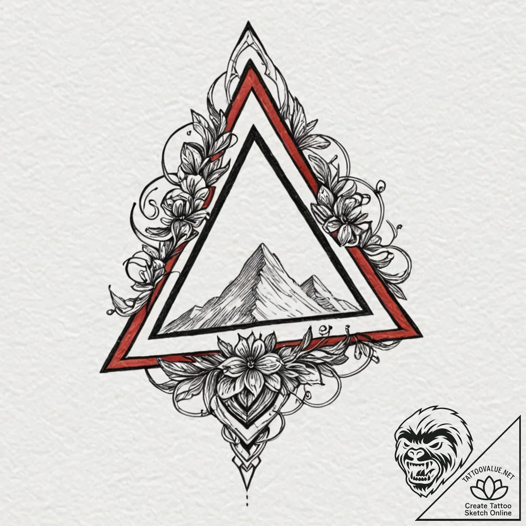 An impossible shape (penrose triangle), conce... - tattoo sketch (№1751647704_0, 04.07.2025 16:48) — tattoovalue.net