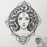 Medusa (full figure, not just the head), conc… – tattoo sketch (№1751648219_0, 04.07.2025 16:56) — tattoovalue.net
