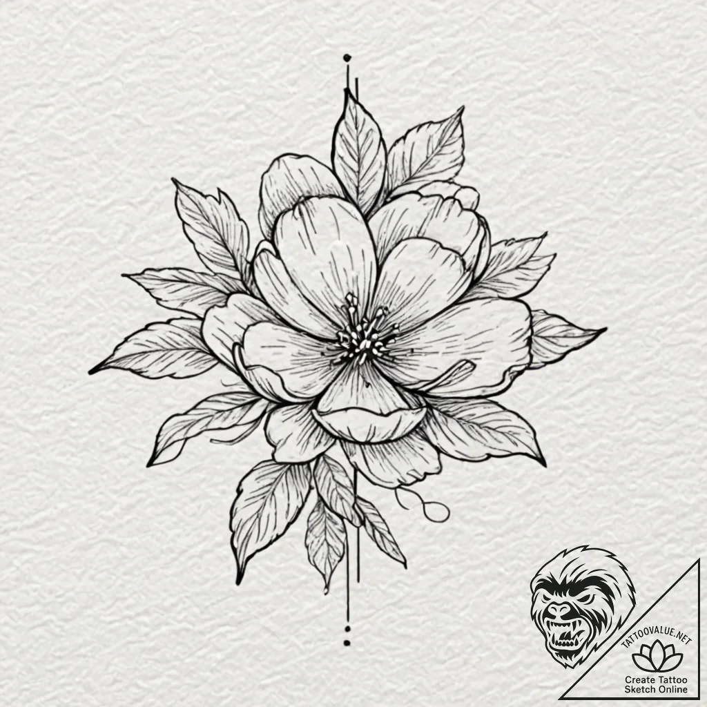 Apricot, ink illustration for tattoo, rough s... - tattoo sketch (№1751648987_0, 04.07.2025 17:09) — tattoovalue.net