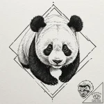 Panda, artistic tattoo sketch, sepia tone ske… – tattoo sketch (№1751649154_0, 04.07.2025 17:12) — tattoovalue.net
