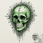 A tattoo design of the green cascading matrix… – tattoo sketch (№1751649241_0, 04.07.2025 17:14) — tattoovalue.net