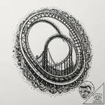 Rollercoaster, ink illustration for tattoo, m… – tattoo sketch (№1751650165_0, 04.07.2025 17:29) — tattoovalue.net