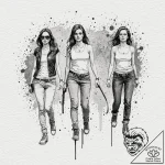 A sketch of the main female characters from d… – tattoo sketch (№1751650422_0, 04.07.2025 17:33) — tattoovalue.net