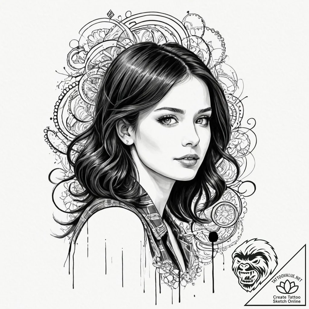 A sketch of janet from the good place, "not a... - tattoo sketch (№1751651955_0, 04.07.2025 17:59) — tattoovalue.net
