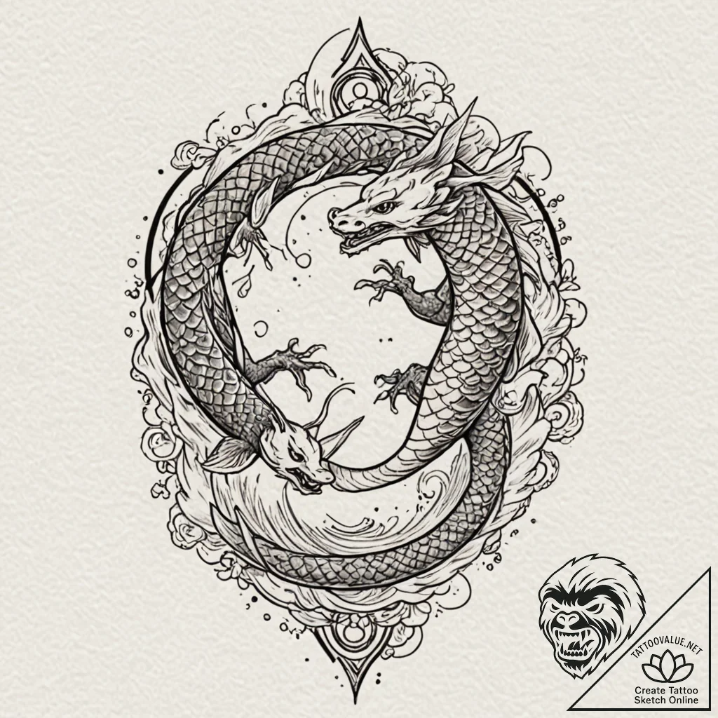 A neo-traditional tattoo of the grady twins f... - tattoo sketch (№1751652038_0, 04.07.2025 18:00) — tattoovalue.net