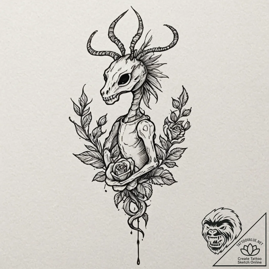 Kokopelli, concept art for tattoo, detailed c... - tattoo sketch (№1751653139_0, 04.07.2025 18:18) — tattoovalue.net
