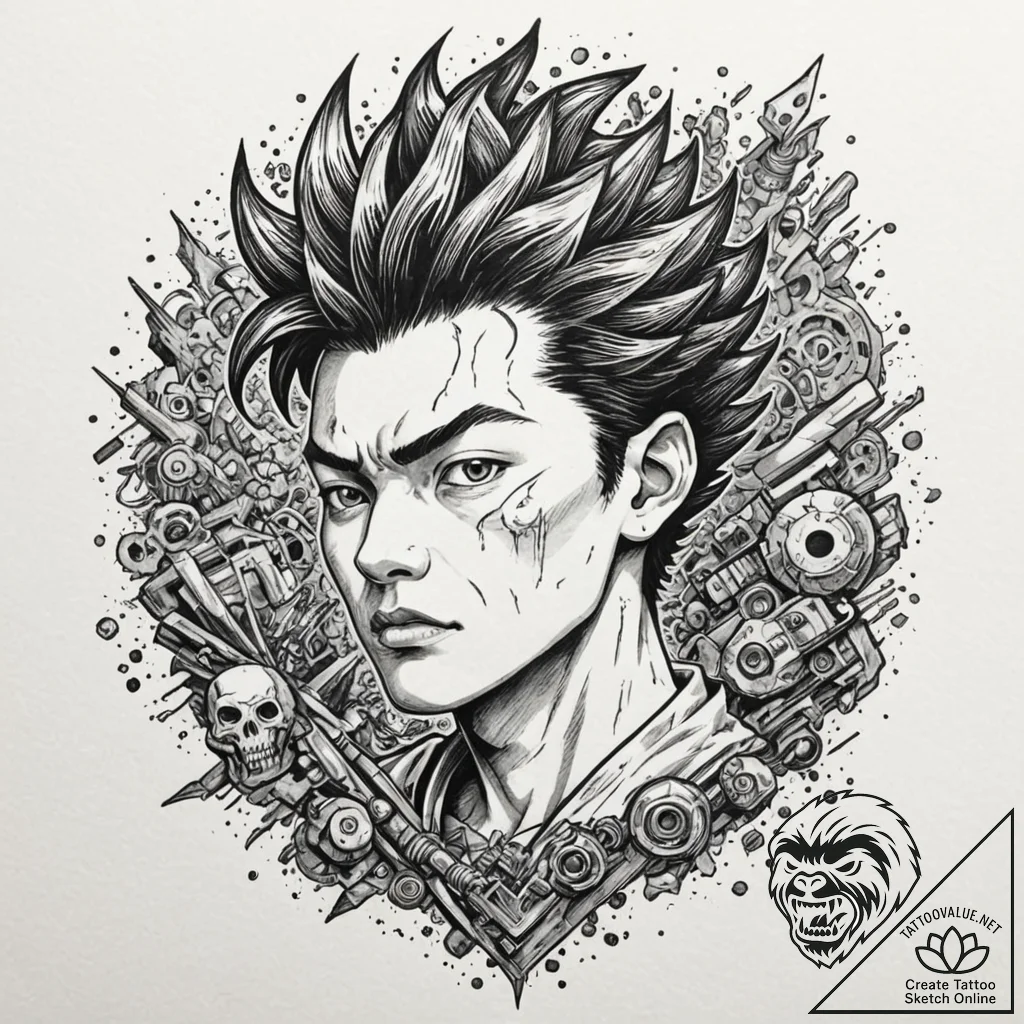 139. (akira) a graphic novel panel of tetsuo'... - tattoo sketch (№1751653220_0, 04.07.2025 18:20) — tattoovalue.net