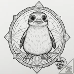 Neo-traditional tattoo of a porg, cute and co… – tattoo sketch (№1751653651_0, 04.07.2025 18:27) — tattoovalue.net