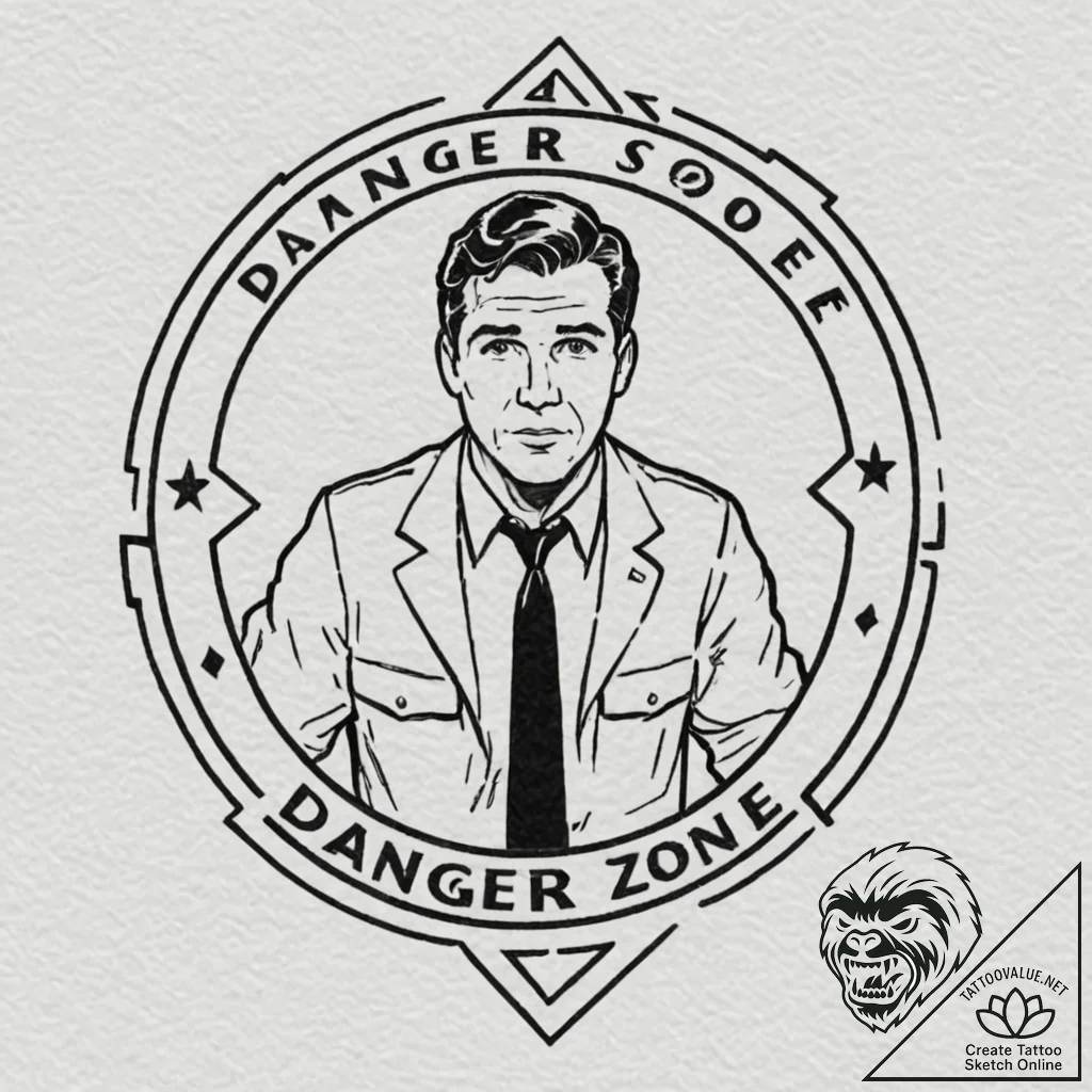 A sketch of sterling archer, with the phrase... - tattoo sketch (№1751653737_0, 04.07.2025 18:28) — tattoovalue.net