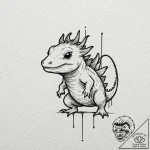 An axolotl, tattoo sketch design, black and g… – tattoo sketch (№1751653910_0, 04.07.2025 18:31) — tattoovalue.net