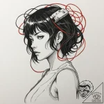 A sketch of major motoko kusanagi from ghost… – tattoo sketch (№1751653995_0, 04.07.2025 18:33) — tattoovalue.net