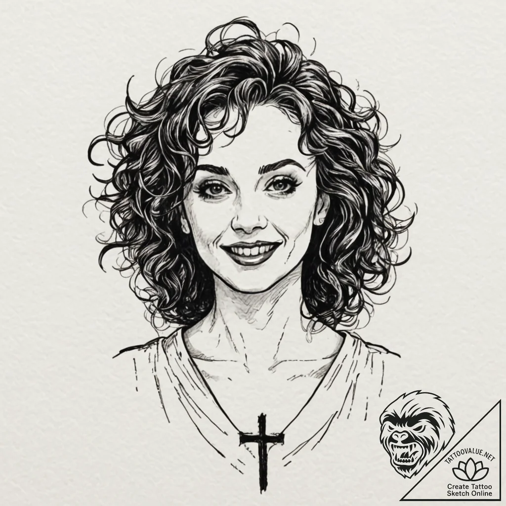 A trash polka design of bellatrix lestrange,... - tattoo sketch (№1751654341_0, 04.07.2025 18:39) — tattoovalue.net