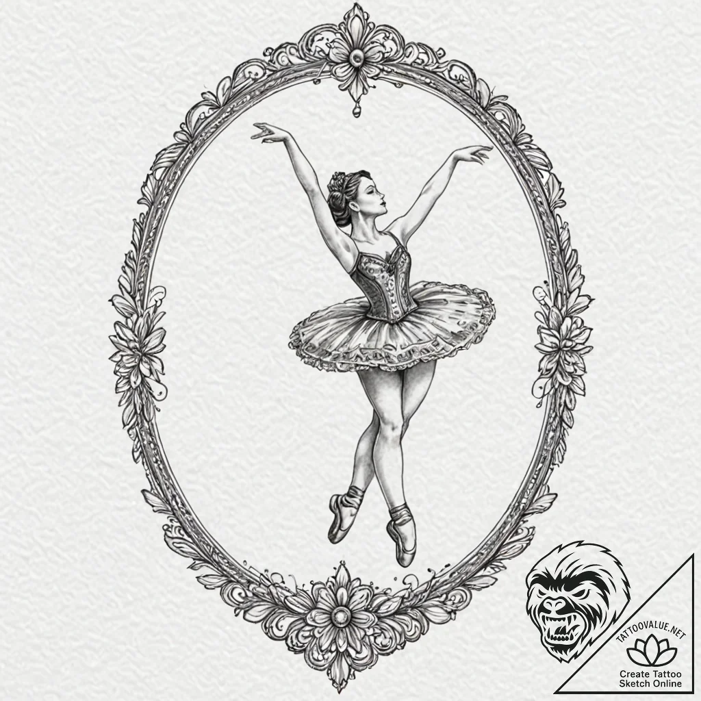 A music box with a dancing ballerina, tattoo... - tattoo sketch (№1751654427_0, 04.07.2025 18:40) — tattoovalue.net