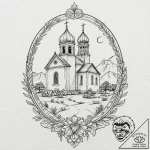 A watercolor sketch of the wedding chapel in… – tattoo sketch (№1751655707_0, 04.07.2025 19:01) — tattoovalue.net