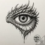 Dragon’s eye (closeup), ink illustration for… – tattoo sketch (№1751656463_0, 04.07.2025 19:14) — tattoovalue.net