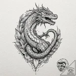Basilisk, concept art for tattoo, vibrant col… – tattoo sketch (№1751656634_0, 04.07.2025 19:17) — tattoovalue.net