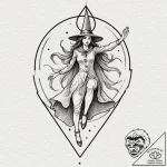 A watercolor sketch of thomasin from the witc… – tattoo sketch (№1751656803_0, 04.07.2025 19:20) — tattoovalue.net