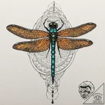 Dragonfly, concept art for tattoo, vibrant co… – tattoo sketch (№1751657312_0, 04.07.2025 19:28) — tattoovalue.net