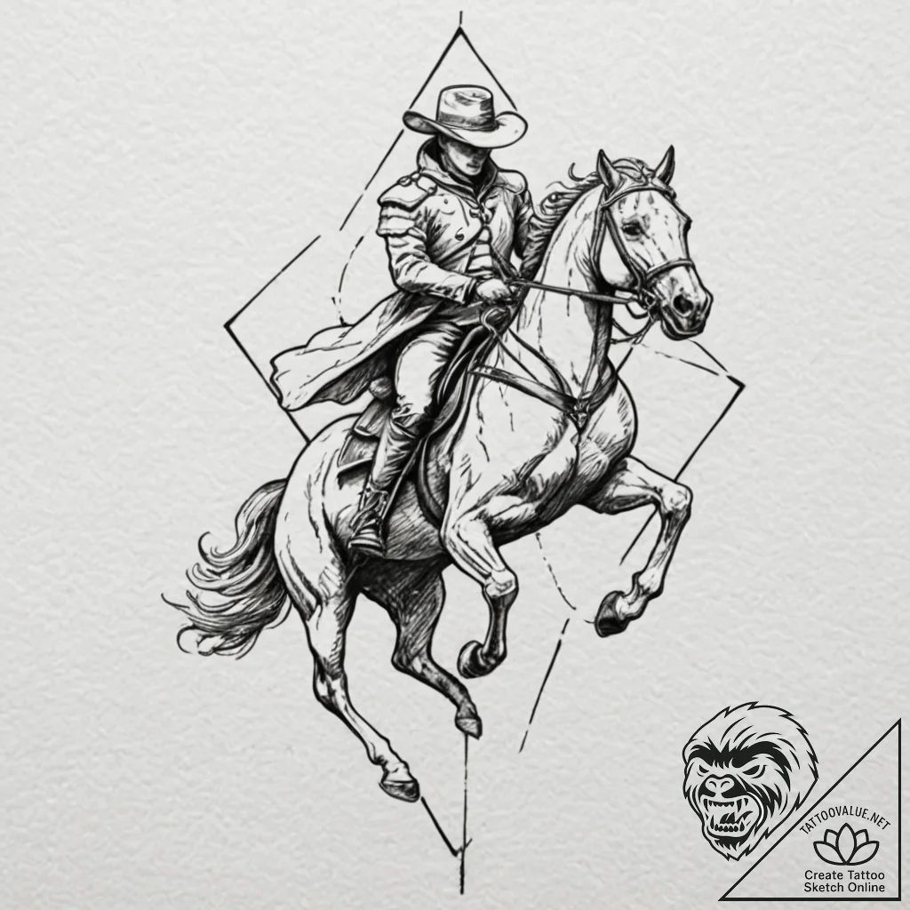 Headless horseman, tattoo line art, black out... - tattoo sketch (№1751657981_0, 04.07.2025 19:39) — tattoovalue.net