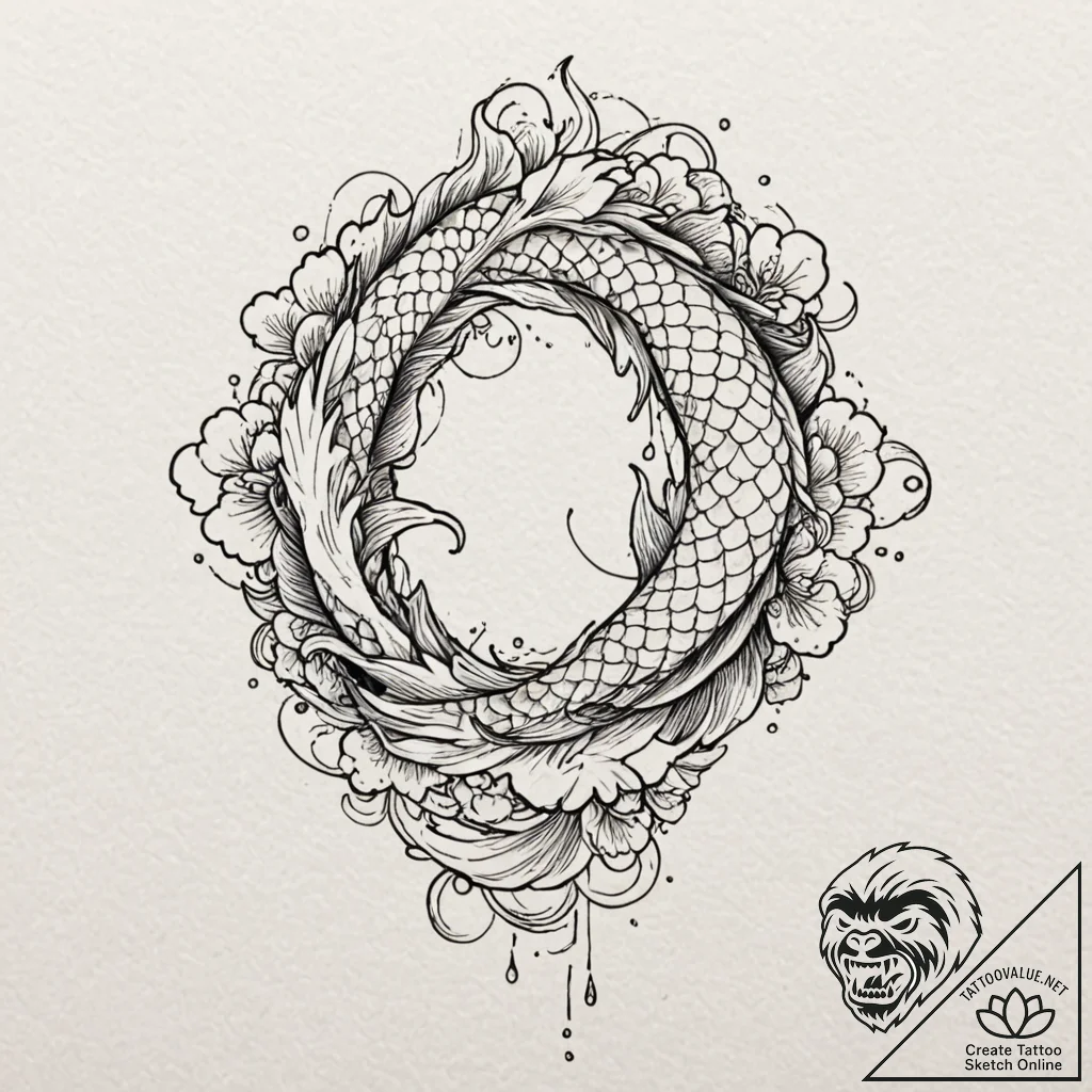 Clock, concept art for tattoo, aesthetically... - tattoo sketch (№1751658135_0, 04.07.2025 19:42) — tattoovalue.net