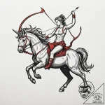 A sketch of a centaur archer, powerful and my… – tattoo sketch (№1751658707_0, 04.07.2025 19:51) — tattoovalue.net