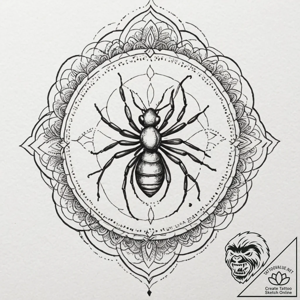 Ant, tattoo sketch design, geometric tattoo s... - tattoo sketch (№1751658961_0, 04.07.2025 19:56) — tattoovalue.net