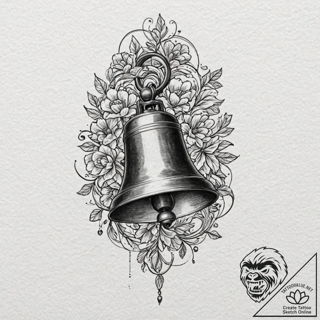 Bell, tattoo sketch design, unique design, or... - tattoo sketch (№1751659131_0, 04.07.2025 19:58) — tattoovalue.net