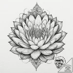 Water lily, artistic tattoo sketch, moderatel… – tattoo sketch (№1751659553_0, 04.07.2025 20:05) — tattoovalue.net