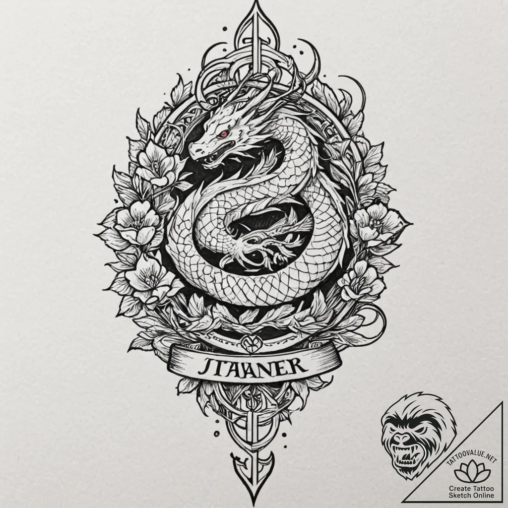 A neo-traditional tattoo of the fraser clan c... - tattoo sketch (№1751659728_0, 04.07.2025 20:08) — tattoovalue.net