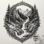 A watercolor sketch of rivendell, beautiful a… – tattoo sketch (№1751660197_0, 04.07.2025 20:16) — tattoovalue.net