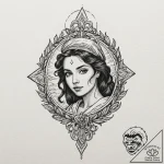 A neo-traditional tattoo of the main characte… – tattoo sketch (№1751660352_0, 04.07.2025 20:19) — tattoovalue.net