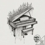 A grand piano with its keys turning into a wa… – tattoo sketch (№1751660428_0, 04.07.2025 20:20) — tattoovalue.net