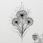 Dandelion seeds blowing in the wind (is there… – tattoo sketch (№1751660505_0, 04.07.2025 20:21) — tattoovalue.net