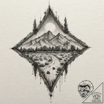 A watercolor sketch of the new mexico desert… – tattoo sketch (№1751661088_0, 04.07.2025 20:31) — tattoovalue.net