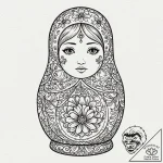 Matryoshka doll, ink illustration for tattoo,… – tattoo sketch (№1751662529_0, 04.07.2025 20:55) — tattoovalue.net