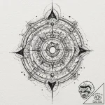 Pulsar map, tattoo line art, studio lighting… – tattoo sketch (№1751662616_0, 04.07.2025 20:56) — tattoovalue.net